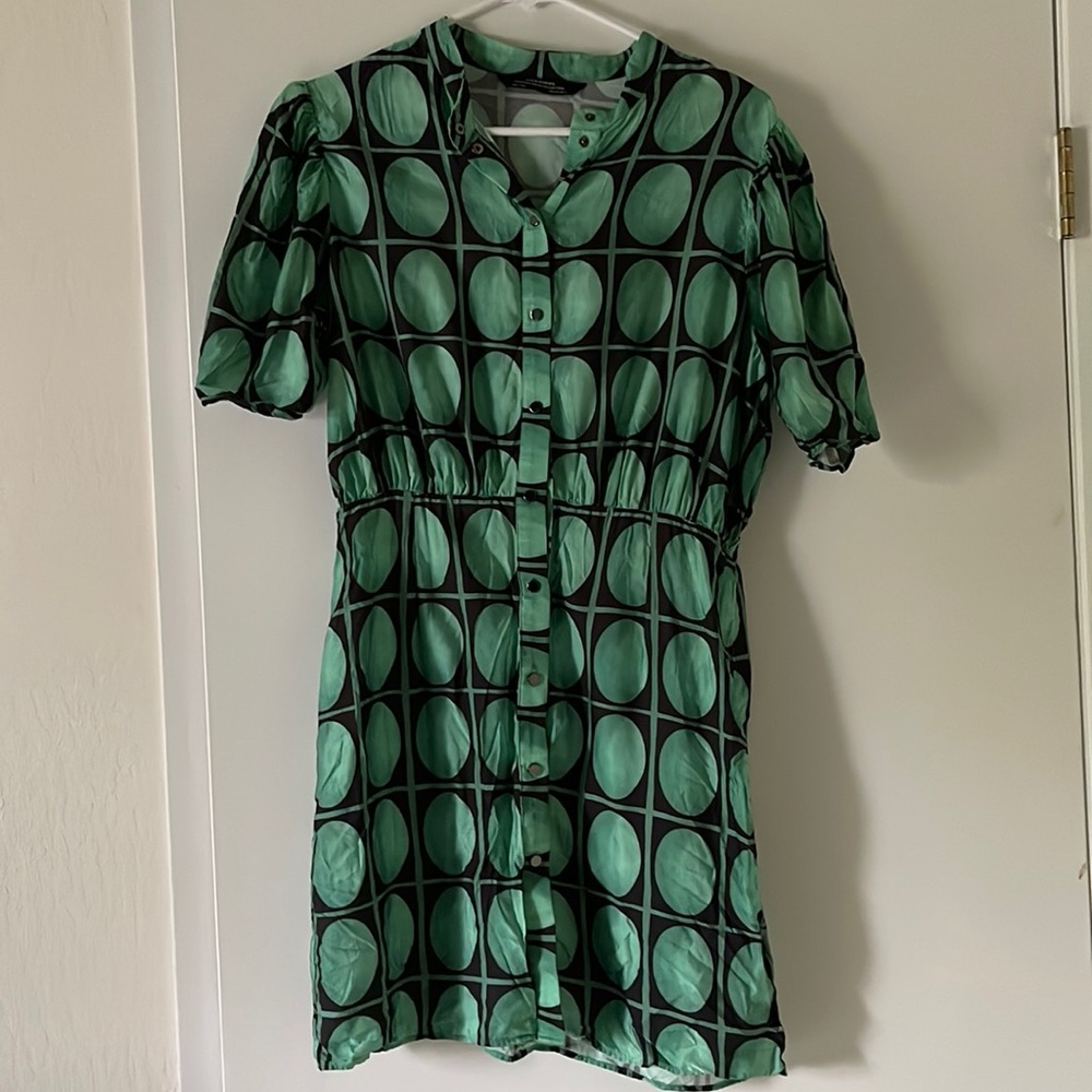 Zara green and black mini dress